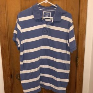 Men’s blue and white polo